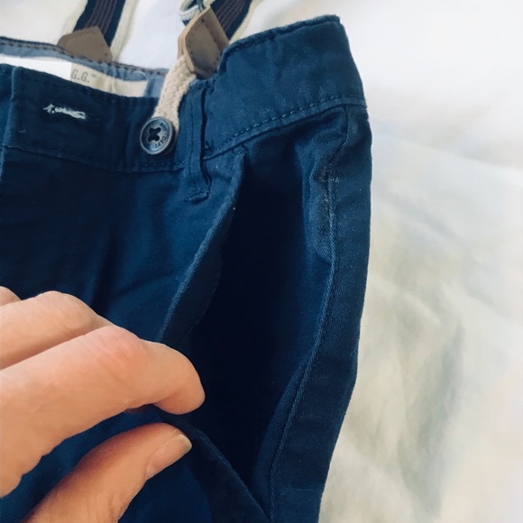 NWT Navy shirt with suspenders - Picture 6 of 8